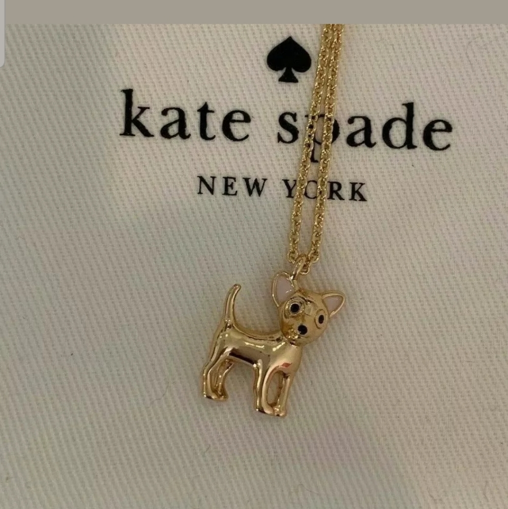 Kate Spade chihuahua necklace NWOT